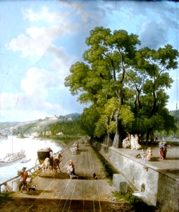 O Parque em Saint-Cloud pelo Sena, Dihl Factory, 1809 (óleo em vidro)